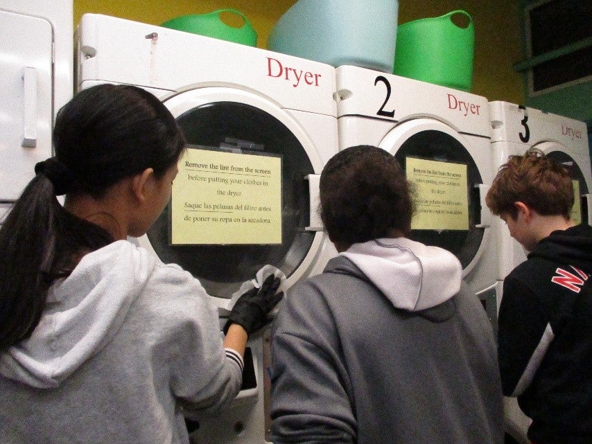 dryer and students